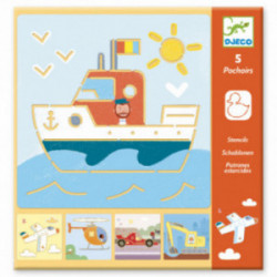 Djeco - Stencil, Transports...
