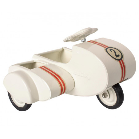 Metal scooter with sidecar, white Metal scooter with sidecar, white