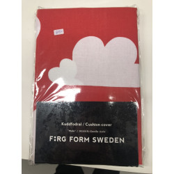 Färg&Form - Bäddset, moln röd